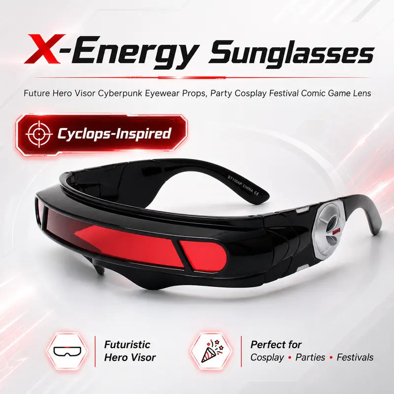 X-Energy Sunglasses Cyclops Future Hero Visor Cyberpunk Eyewear Props