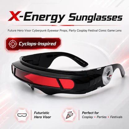 X-Energy Sunglasses Cyclops Future Hero Visor Cyberpunk Eyewear Props